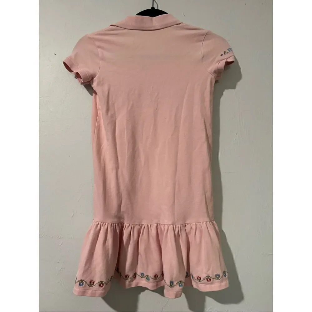 Polo Ralph Lauren pink embroidered logo polo pink dress 8-10